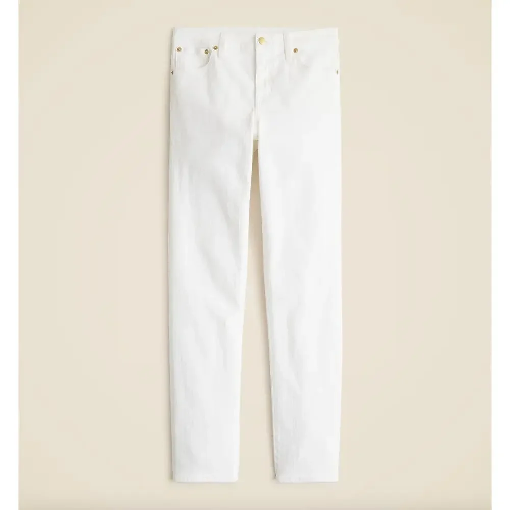 J.Crew Slim Jean White Stretch Denim Mid Rise Classic Preppy Womens US 31 NWT